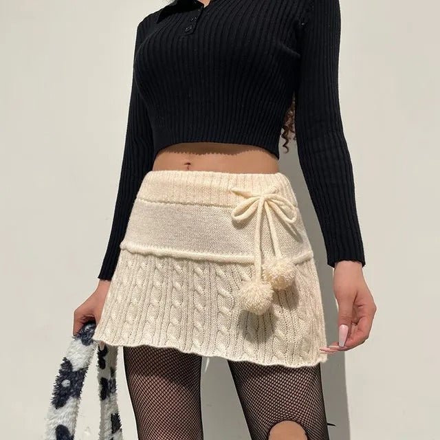 Knitted Mini Skirt Y2k